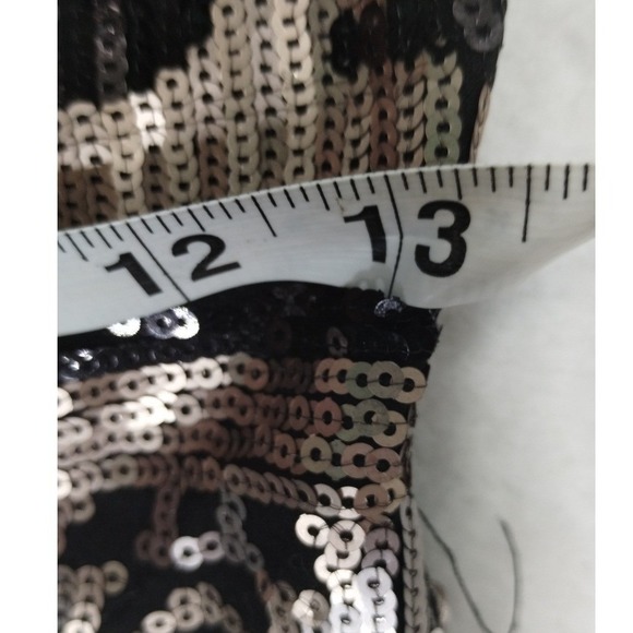 City Triangles Black Gold Sequin Mini Dress Sz 9 Party Cocktail Clubwear - Picture 7 of 12
